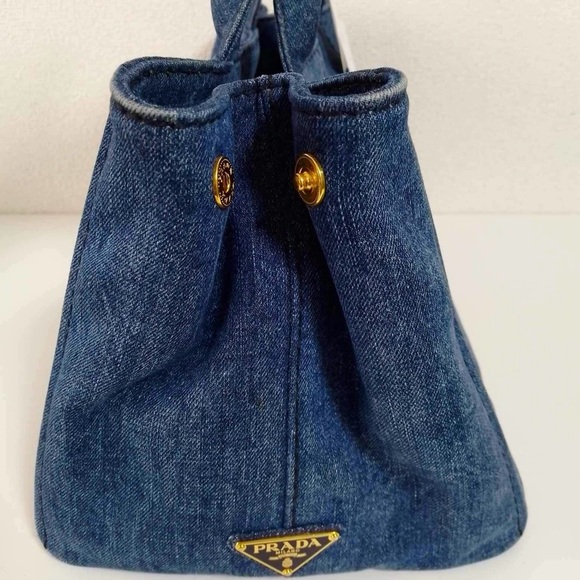 100% AUTHENTIC Prada Canapa Avio Demin - Picture 4 of 14